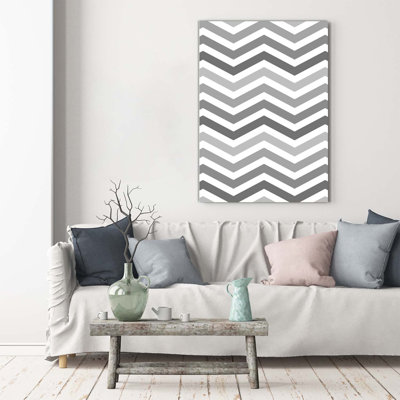 Gray Zigzags - Wrapped Canvas Print