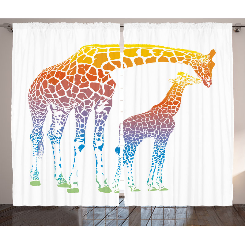 Abeerah Semi Sheer Curtain Pair, 54" W x 108" L