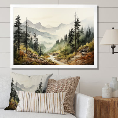 Mountains Whisper Fog Serenity - Minimalism Wall Art