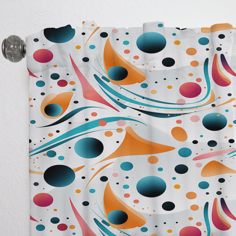 Motif à pois tourbillon Nomadic I - rideau abstrait - rideau obscurcissant - 1 panneau, L 52 po x L 95 po