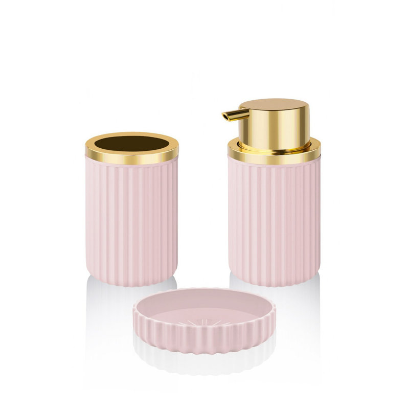 Ensemble d'accessoires de salle de bain 3 pièces Dabirvaziri, Rose/or