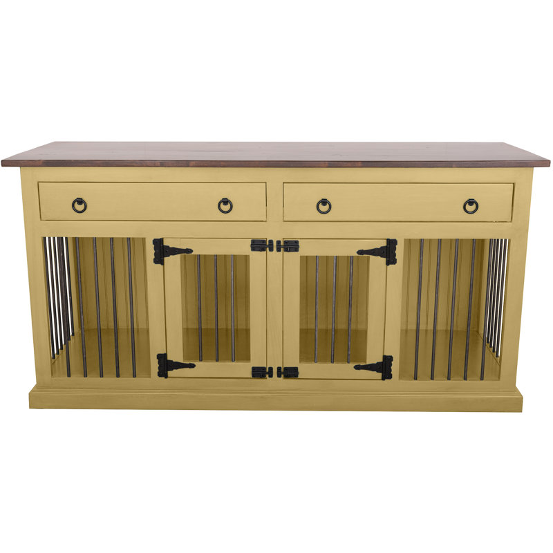 Erial Furniture Style Crate with 2 Doors, Small (30" H x 64" W x 24" D), Cupola Yellow