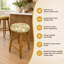 Tabouret de bar en bois d'acacia massif avec rembourrage confortable-133595980