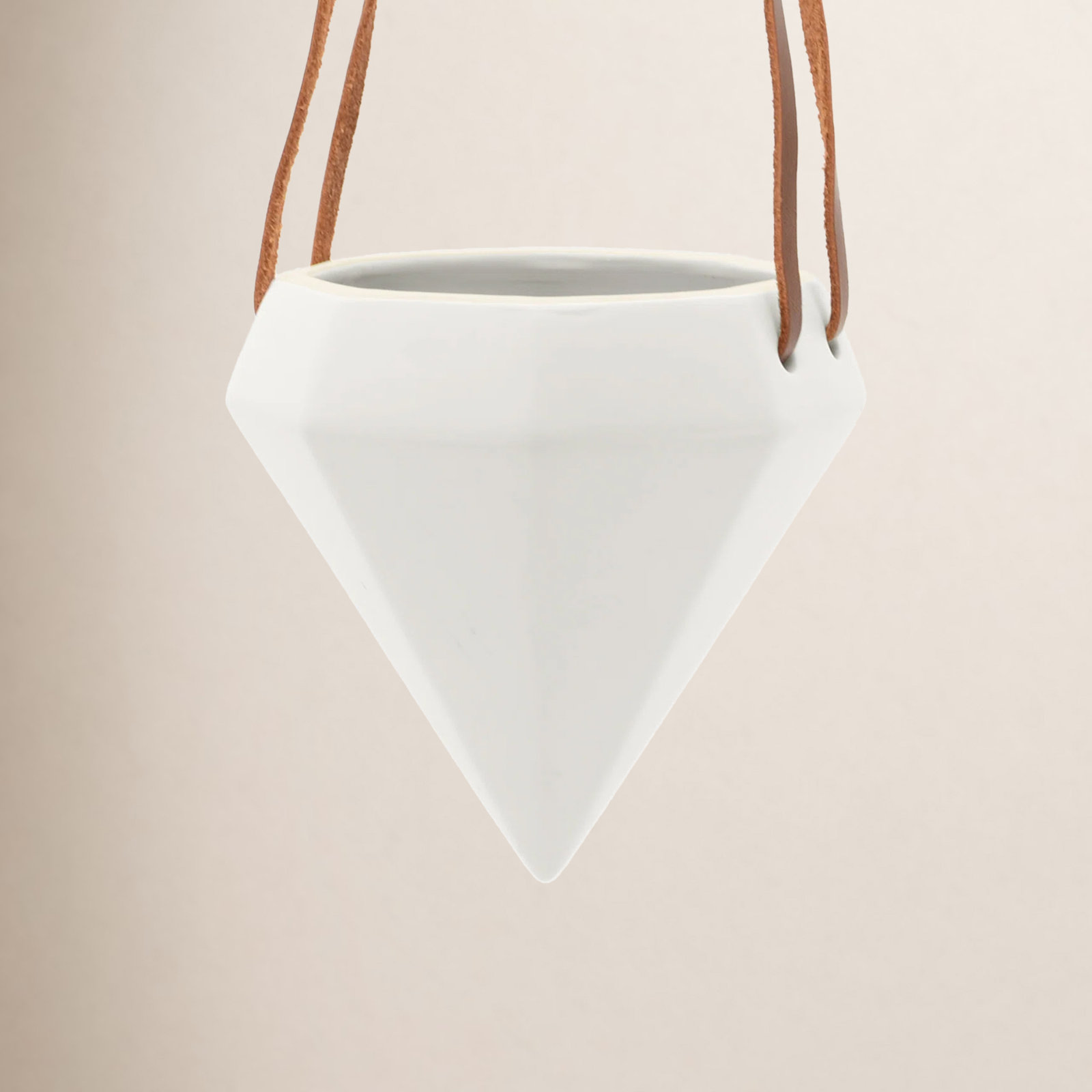 Guilford Ceramic Hanging Planter, Matte White