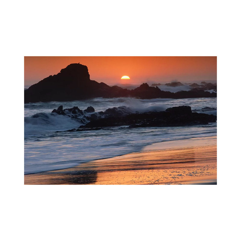 Crashing Surf On Rocks At Sunset, Point Piedras Blancas, California by Tim Fitzharris - Gallery-Wrapped Canvas Giclée on Canvas
