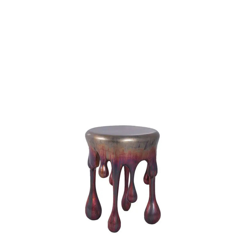Melting Side Table Dripping Statue, Brown
