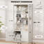 Vitrine 67 po avec portes en verre, vitrine à 4 niveaux avec 2 tablettes en verre amovibles, vitrine pour objets de collection, blanc-1401626383