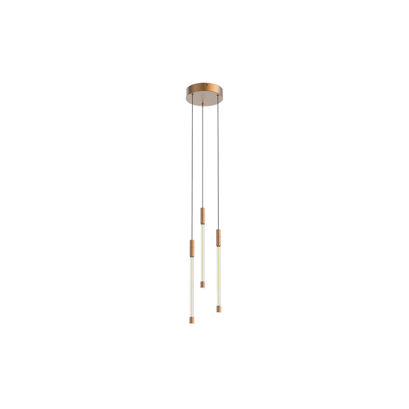 Motif 3 - Light Brushed Gold LED Cluster Pendant, 5.5" H x 13" W x 13" D