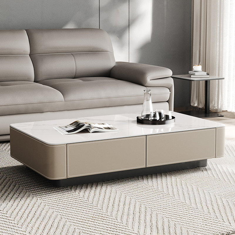 Table basse rectangulaire italienne en ardoise, H 14,2 po x L 51,2 po x l 27,6 po 