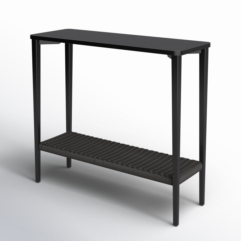 Cord 39'' Solid Wood Console Table, Black