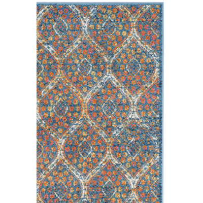 Christa Geometric Blue Area Rug