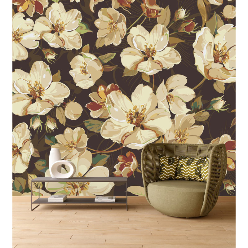 Floral Wallpaper Peel And Stick And Prepasted M1370Vinyl, 8.33' W x 8.33' L