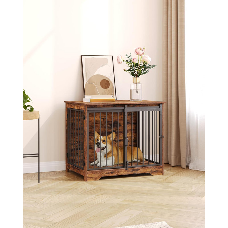 Cage pour chien Dawyne, Brun rustique, H 26,6 po x l 31,9 po x P 21,7 po