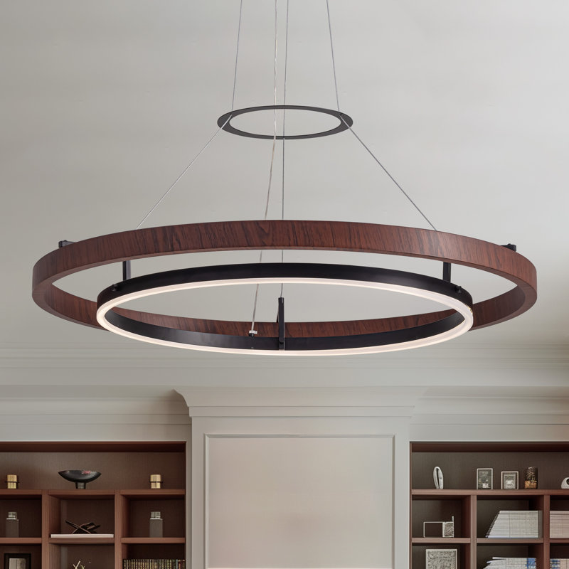 Reiser Dimmable 1-Light LED Chandelier with Remote Control