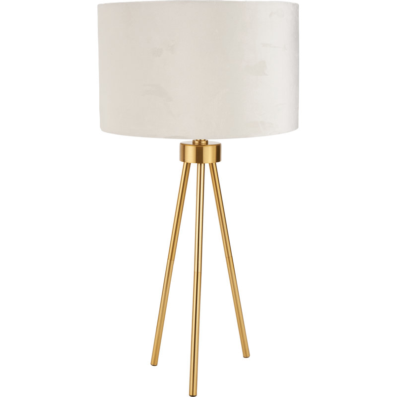 Laci Metal Tripod Lamp, Gold, Cream