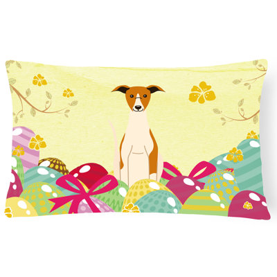Coussin whippet de pâques œufs