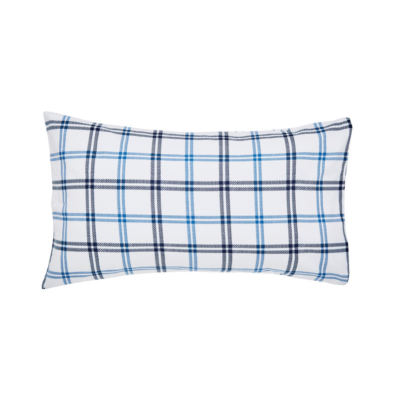 Hunter's Check Brushed Cotton Duvet Cover Set, Blue, Single Duvet Cover + 1 Pillowcase
