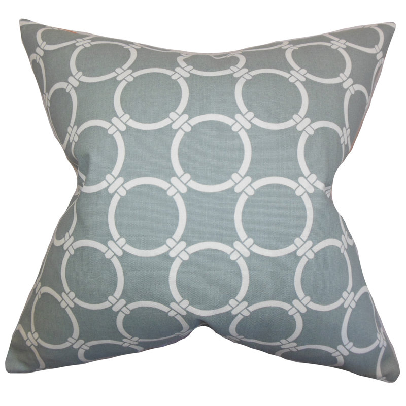 Bechet Reversible Throw Pillow, Cool Grey, 22" x 22", Polyester/Polyfill