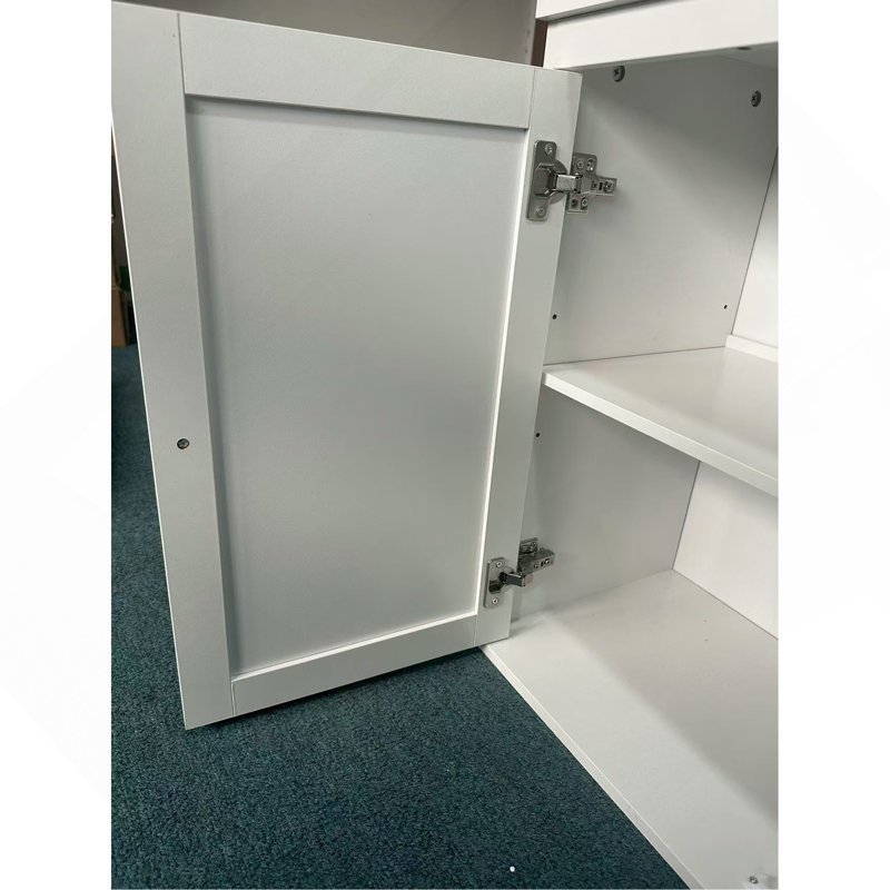 White Buffet Sideboard Storage Cabinet with Double Doors & Adjustable Shelves, Coffee Bar Cabinet for Kitchen, Entryway