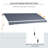 12' X 8' Patio Awning, Canopy Retractable Sun Shade Shelter W/ Manual Crank Handle For Deck, Yard, Dark Gray-125181349-125181336