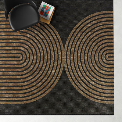 Sophia Flatweave Black/Brown Area Rug AllModern Rug Size: Rectangle 7'10 x 10