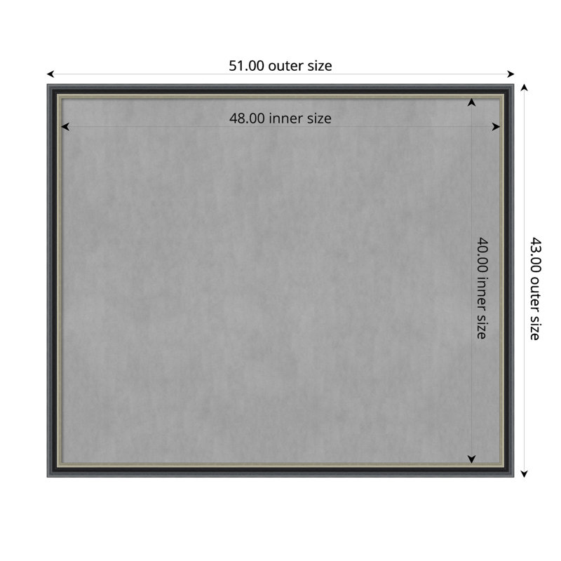Tableau magnétique magnétique en métal, 43" H x 51" W
