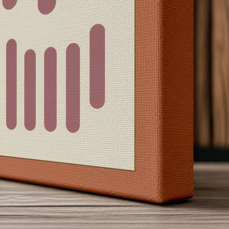 Modernist Abstraction Geometric - Wrapped Canvas, 36x24 - 91.4 x 61.0 cm, Terracotta Border