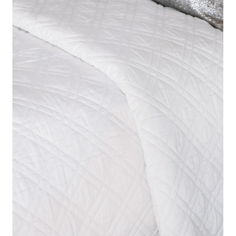 Coperta Modern & Contemporary Sateen Coverlet, Super Queen Coverlet, White