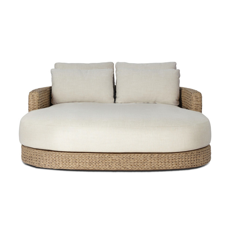Caney Outdoor Double Chaise-Vergo Cream