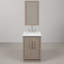 Hugo 24 In. Single Sink Carrara White Marble Countertop Vanity In Grey Oak With Mirror-2100943355
