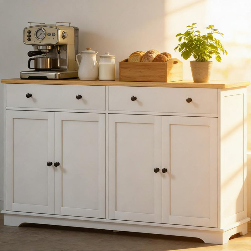 Buffet Buffet de style élégant avec tiroirs de rangement et tablettes réglables pour votre maison