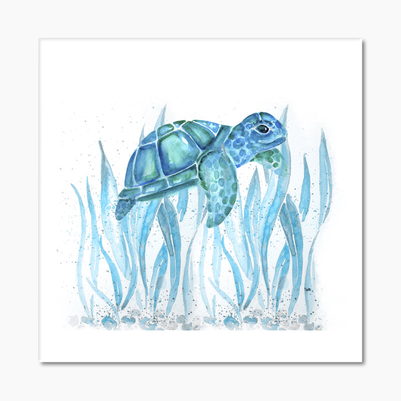 Aquarelle, art de la tortue, H 16 po x l 16 po x P 1 po, Toile tendue