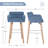 Modern 30" Bar Stool with Upholstered Barrel Back and Solid Wood Legs-1668164551