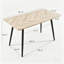 Table de salle à manger en MDF rectangulaire avec pieds en acier pour la cuisine ou le salon, peut accueillir 4 à 6 personnes, largeur 47,24 pouces