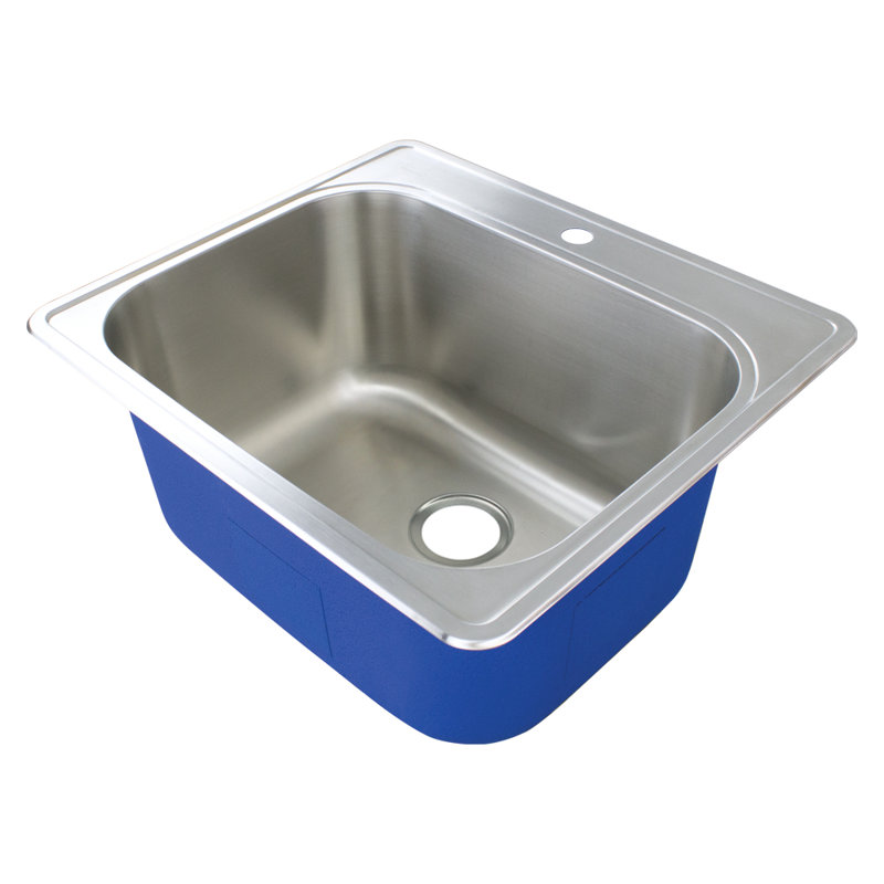 25'' L Single Bowl Stainless Steel Kitchen Sink, 1 Hole