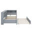 Lit de jour en bois avec lit gigogne simple, lit de jour avec tablette de rangement et ports de chargement USB-1190966139