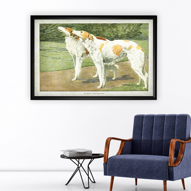 « canined assiette v », impression, H 27 po x l 39 po x P 2 po, Cadre noir, Pas de tapis