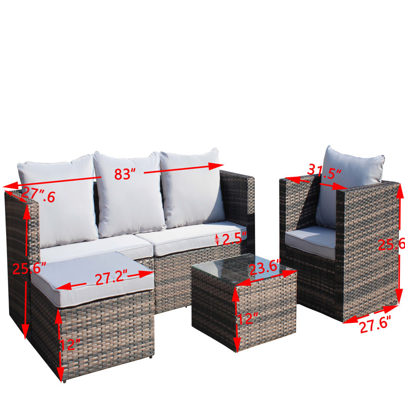 Table basse avec coussins Pe Outdoor