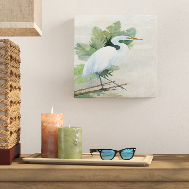 «Debout Egret I Crop», reproduction d'art sur toile tendue, H 24 po x l 12 po x P 2 po