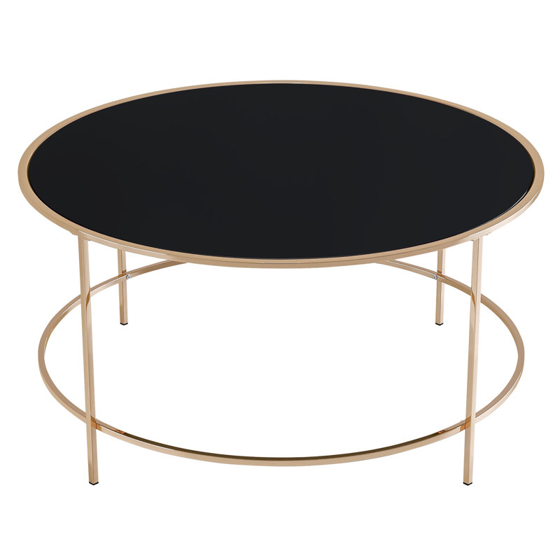 Silverlock Glass Top Single Coffee Table, Gold