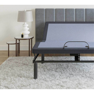 Blue Twin Adjustable Bed Base: Remote Controlled, Comfort Steel Bed: Head Foot Position, Massage Option