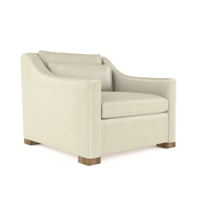 Crosby Armchair, 32.5" H x 35" W x 38" D, Vintage Leather Alabaster, Ebony