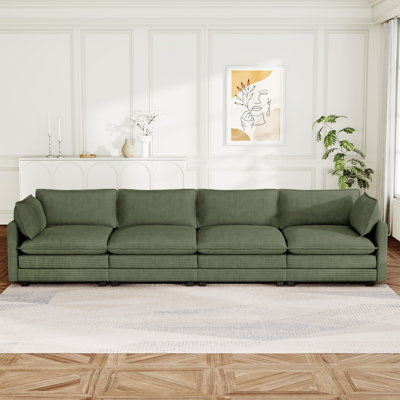 Canapé rectangulaire à accoudoirs carrés en velours Corduroy