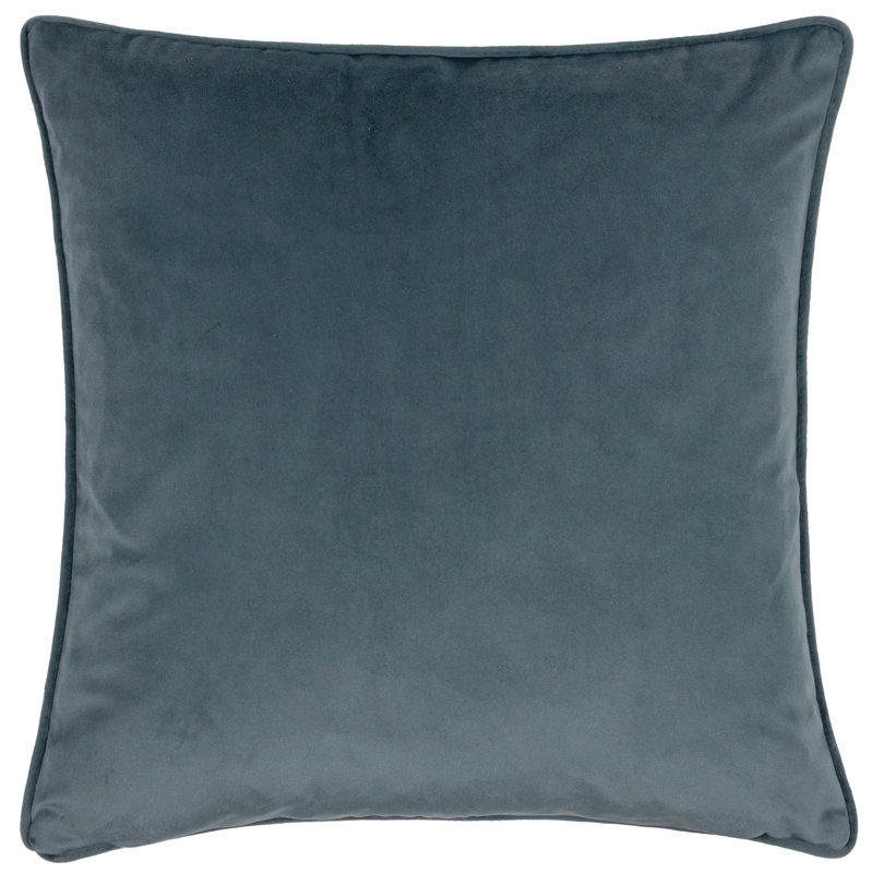 Chatsworth Topiary Floral Square Throw Pillow Cover, Petrol