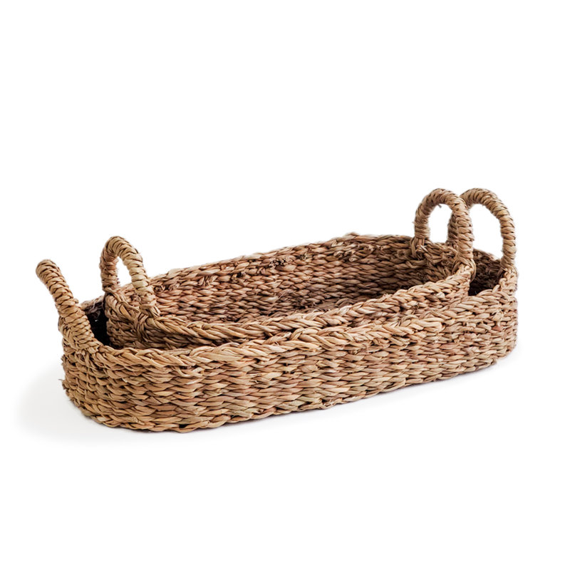 Rosalind Wheeler Seagrass Decorative Basket, Brown