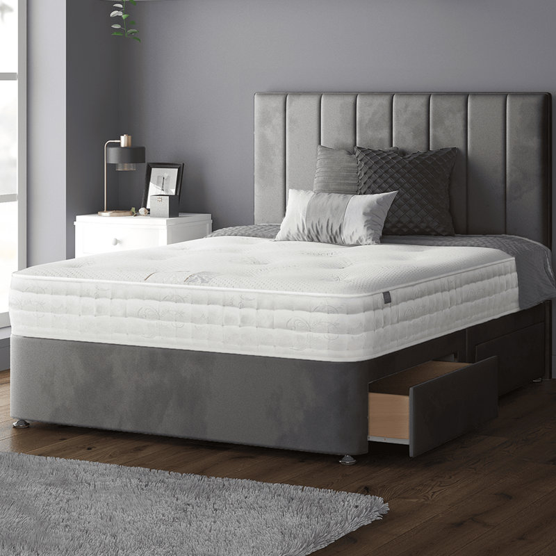 Hedley Upholstered Headboard, Small Double (4'), Light Grey