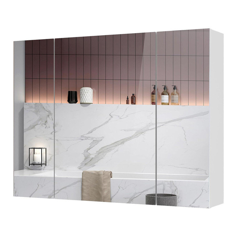 Ebern Designs Medicine Cabinet Bathroom Mirror Cabinet with 3 ...