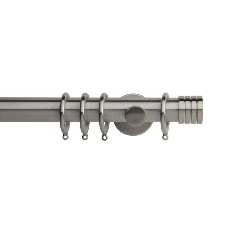 Single Curtain Pole, 3.5 cm L x 180 cm W, Chrome