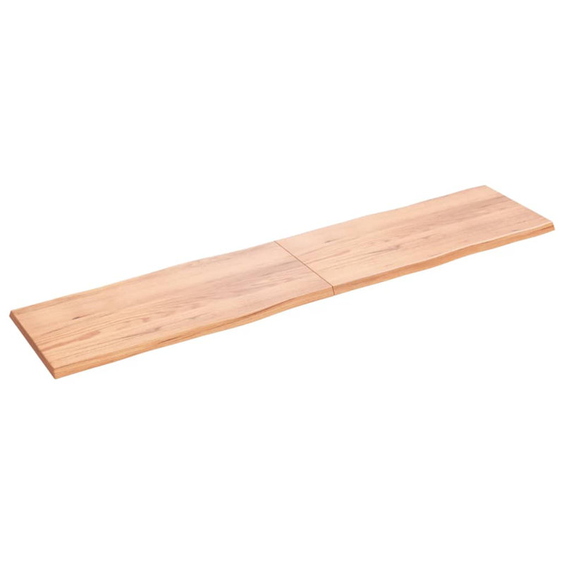 Solid Wood Table Top, 50cm H x 220cm W x 4cm D, Light Brown