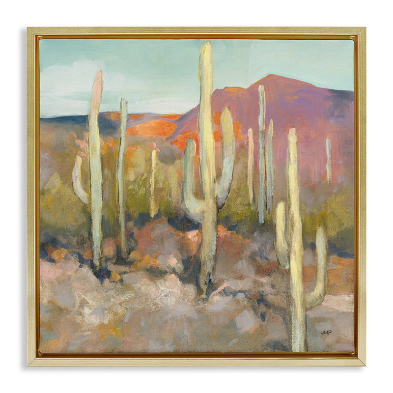 Paysage de désert de cactus doux, Or, H 18 po x l 18 po